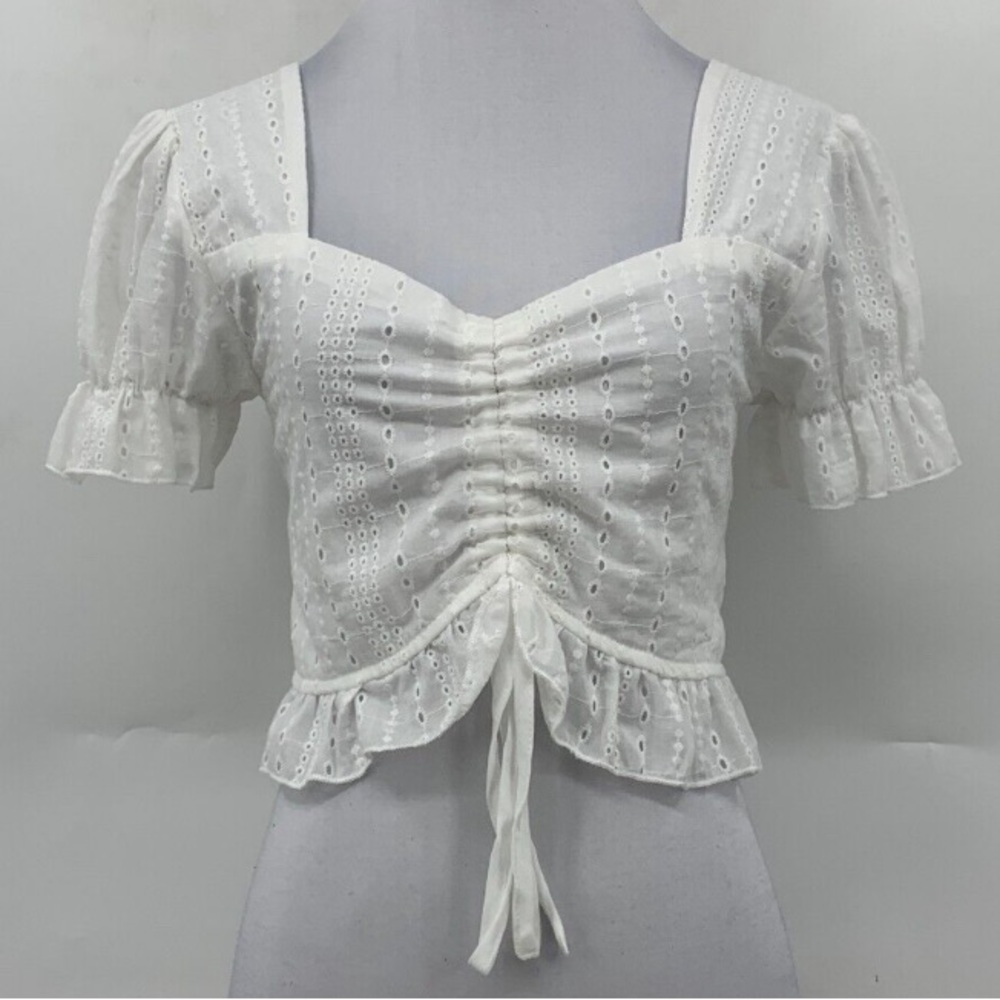 White Tie Front Top